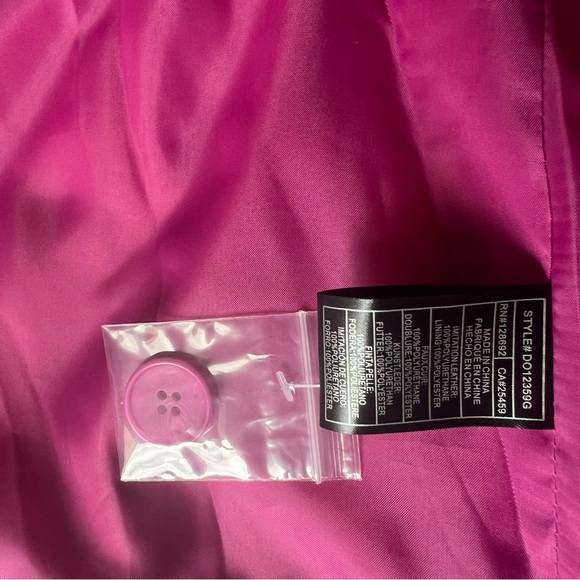 Steve Madden Faux Leather Double Button Blazer | Pink/Fuchsia | Size: M | Woman - Picture 8 of 8